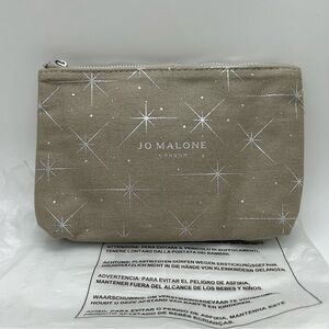 Jo Malone London Beige Star Print Cosmetic Makeup Pouch Bag 8"x6" – New